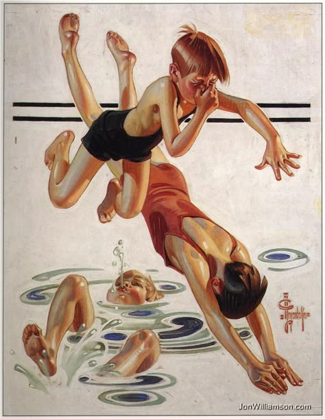 Joseph Christian Leyendecker, Norman Rockwell Art, Post Cover, Illustration Kunst, Swimming Hole, American Illustration, Evening Post, Arte Inspo, Art Et Illustration