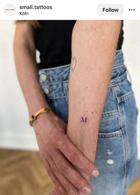 M Font Design, Letter M Tattoo, Letter M Tattoos, Name Tattoo Placements, Typewriter Font Tattoo, Font Tattoos, M Font, M Tattoo, Handwriting Tattoos