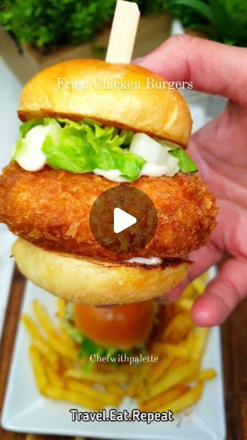 1,485 likes, 59 comments - chefwithpalette on January 16, 2024: "Somedays all you need is a good fried chicken burger and everything seems to be okay 😌 Ingredients and steps: 500g boneless chicken ..." Mini Chicken Burgers, Good Fried Chicken, Fried Chicken Burger, Chicken Burgers Recipe, Dried Parsley, Mini Burgers, Chicken Burger, Deep Fry, Boneless Chicken