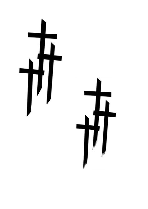 Cross Negative Space Tattoo, Two Crosses Tattoo, 3 Wooden Crosses Tattoo, Double Cross Tattoo, 3 Crosses Tattoo Men Neck, 3 Cross Tattoos For Men, 3 Crosses Tattoo Men, Triple Cross Tattoo, 3 Crosses Tattoo Design