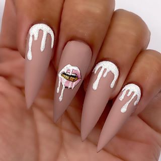 Ugly Acrylics, Drip Nail Art, White Summer Nails, Oval Acrylic Nails, Pinterest Art, Acrylic Toe Nails, Nude Nail Designs, Drip Nails, Glamour Nails