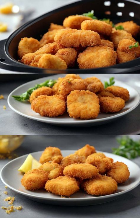 Catfish Nuggets in Air Fryer | KitGiz Catfish Nuggets Air Fryer, Catfish Nuggets Meal Ideas, Cat Fish Nuggets Recipes Air Fryer, Baked Catfish Nuggets, Cooking Catfish Nuggets, Air Fryer Catfish Nuggets, Nuggets In Air Fryer, Catfish Nuggets Recipes, Air Fryer Catfish