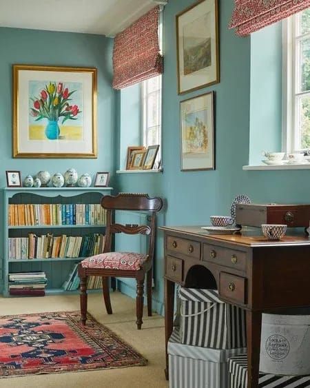 Dix Blue by Farrow and Ball | The best blue green paint colors for your home Dix Blue Farrow And Ball, Best Blue Green Paint Colors, Blue Green Paint Colors, Blue Green Paint, Dix Blue, Warm Paint Colors, Blue Green Paints, Choosing Paint Colours, Choosing Paint