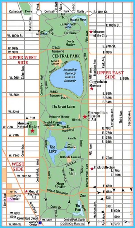 BEAUTIFUL PLACES TO VISIT IN CENTRAL PARK, NYC - WITH MAP! - Travels with Talek Central Park Map, New York Neighborhoods, Central Park Manhattan, Restaurants In Nyc, Nyc Map, New York City Vacation, Nyc Tours, New York Vacation, Voyage New York