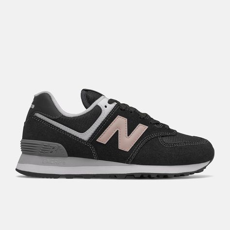 574, WL574HB2 New Balance 574 Black Outfit, 574 New Balance Women, Black Outfit Women, New Balance 574 Black, New Balance 574 Womens, 574 New Balance, New Balance Style, Sneaker Trend, Track Pants Women