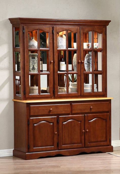 China Cabinets And Hutches, Crockery Cabinet Design, Oak China Cabinet, Buffet And Hutch, Crockery Cabinet, Buffet Hutch, Crockery Unit, Raised Panel Doors, Beautiful Cabinet