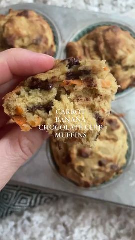 Carrot Banana Chocolate Chip Muffins Banana Chocolate Chip Muffins, Banana Chocolate, Banana Chocolate Chip, Chocolate Chip Muffins, Gluten Free Flour, Coconut Sugar, On Repeat, Muffin Recipes, My Favourite