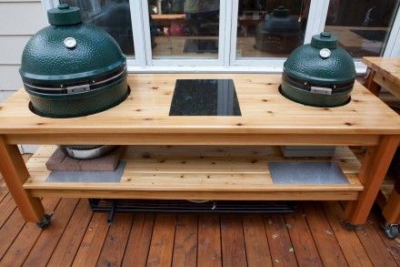 BGE...Large & Small Kamado Table Plans, Kamado Joe Table Plans, Green Egg Table Plans, Big Green Egg Table Plans Diy, Big Green Egg Table Plans, Kamado Grill Table, Kamado Table, Big Green Egg Outdoor Kitchen, Green Egg Table