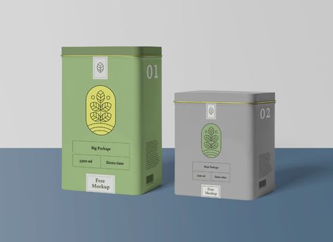 Tin Box Design, Tin Box Packaging, Coffee Box, Tea Packaging Design, Coffee Tin, Tin Containers, Tea Tins, Box Mockup, Tea Box