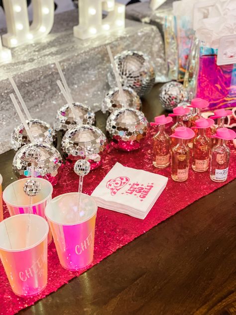 Cowgirl Disco Theme Party, Bachelorette Disco Decorations, Cowgirl Disco Table Decor, Cowboy Disco Party Decorations, Last Rodeo Disco Bachelorette Party, Sparkly Cowgirl Bachelorette, Glitter Cowgirl Bachelorette, Disco Cowgirl Aesthetic Birthday Party, Disco Cowgirl Bachelorette Cake