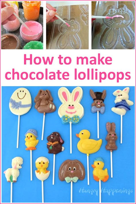 Candy Molds Recipes, Chocolate Molds Recipe, Homemade Chocolate Candy, Kids Gratitude Journal, Painted Chocolate, Gratitude Journal For Kids, Easter Things, Chocolate Candy Recipes, Chocolate Pops