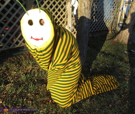 The Worm Costume Worm Costume, Masculine Makeup, Weird Costumes, Bad Halloween Costumes, Worm Moon, Bug Costume, 2015 Halloween Costumes, Science Camp, Crazy Costumes