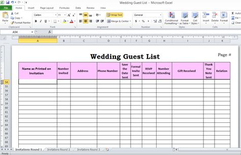 wedding guest list in excel Wedding Invitation List, Guest List Spreadsheet, Guest List Template, Excel Training, Wedding Guest List Template, Wedding Planning Organizer, Excel Spreadsheets Templates, Wedding Address, Wedding List