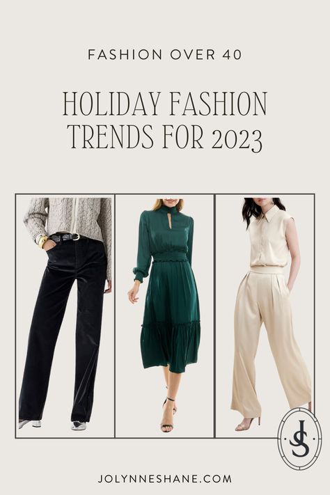 2023 Holiday Fashion Trends Holiday Party Outfits Women, Holiday Party Outfit Casual, Fashion Trend Pattern, Casual Holiday Party, Over 40 Outfits, Holiday Party Fashion, Holiday Outfits Women, Party Trends, Trendy Outfit Ideas