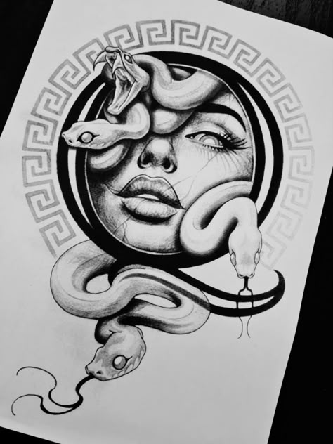 Rare Tattoo, Versace Tattoo, Rare Tattoos, Tattoo Ideas Males, Medusa Tattoo Design, Rose Shoulder Tattoo, Graffiti Wildstyle, Half Sleeve Tattoos Drawings, Gemini Tattoo