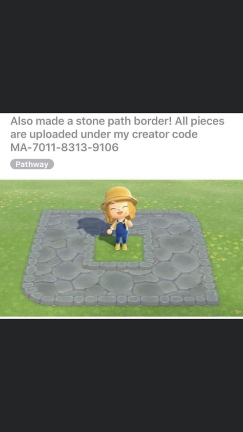 Stone Path Edges Acnh, Path Edge Animal Crossing, Acnh Stone Edge, Animal Crossing Path Edges, Acnh Fake Bridge, Acnh Path Edge, Acnh Path Edge Design, Path Border, Acnh Halloween