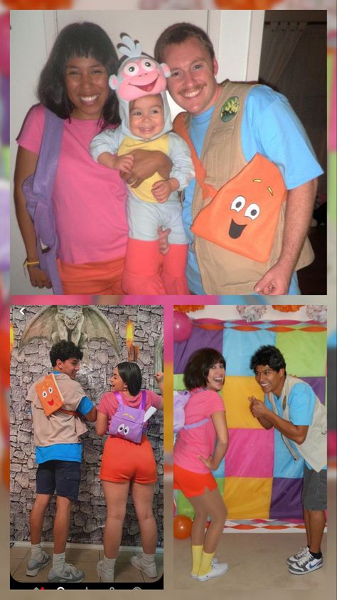 Dora Group Costume, Diego Halloween Costume, Dora Costume Women, Go Diego Go Costume, Dora And Diego Costume, Dora And Boots Costume, Dora Halloween Costume, Diego Costume, Dora The Explorer Costume