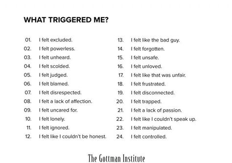 How To Manage Triggers, How To Identify Triggers, What Are Triggers, How To Identify Emotional Triggers, Things To Do With Your Partner, How To Continue A Conversation, Gottman Relationship, Conflict Avoidance, Identifying Triggers