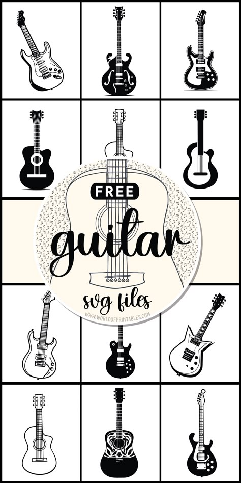 Welcome to our Guitar SVG collection! Whether you’re crafting, designing, or simply exploring your creativity, our collection offers a variety of guitar-themed SVGs to elevate your projects. Free Guitar Svg Files For Cricut, Guitar Svg File Free, Guitar Svg, Freebie Svg, Guitar Patterns, Image Svg, Cricut Joy, Laser Cut Sign, Cricut Free