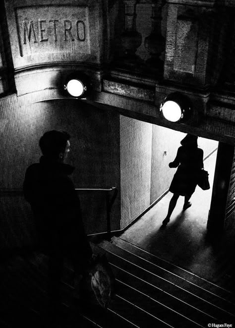 Two People Walking, People Walking, Two People, At Night, A Woman, Stairs, Walking, New York, Paris