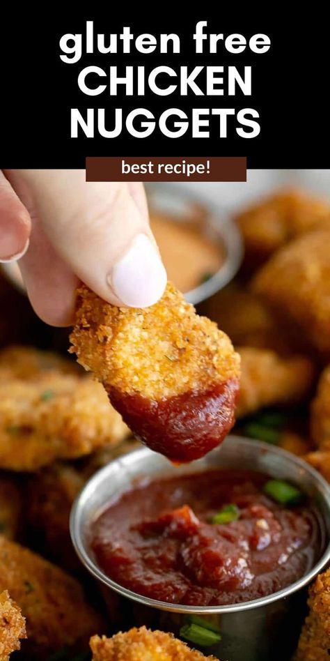 Gluten Free Chicken Nuggets Chicken Recipes Gluten Free, Gluten Free Air Fryer Recipes, Air Fryer Gluten Free, Healthy Air Fryer Chicken, Gluten Free Chinese Food, Baked Fish Tacos, Air Fryer Chicken Nuggets, Gluten Free Chicken Nuggets, Dairy Free Pasta Recipes