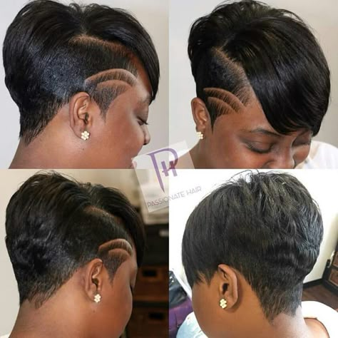 CABELOS Black Hair Short, Hairstyles Korean, Black Hair Short Cuts, Shaved Side Hairstyles, Hair Short Cuts, Short Sassy Hair, Shorthair Hairstyles, Pelo Afro, Short Natural Hair