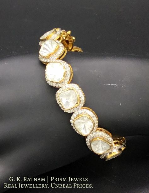 Garba Jewellery, Polki Bangles, Gold Enamel Jewelry, Rough Diamond Jewelry, Antique Gold Bracelet, Creative Necklace, Gold Pearl Jewelry, Diamond Bracelet Design, Bridal Jewelry Vintage