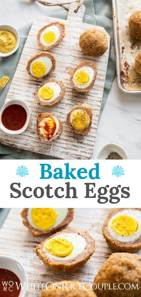 Scotch Eggs Baked, Keto Scotch Eggs, Baked Scotch Eggs, Homemade Scotch Eggs, Recipe Easy Quick, Scotch Eggs Recipe, Savoury Snacks, Brunch Eggs, Oven Baked Recipes