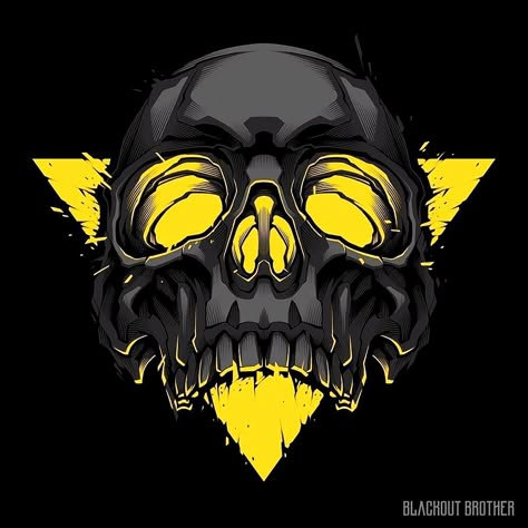 Skeleton Artwork, Yellow Triangle, Skull Illustration, My Logo, Skull Drawing, Skull Wallpaper, Graphic Tshirt Design, Skull T Shirt, Scary Art