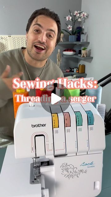 How To Thread A Serger, Overlocker Projects, Serger Tutorial, How To Thread, Serger Thread, Overlock Machine, Serger Sewing, Sewing Blogs, Threading