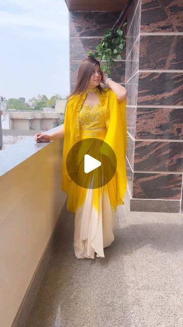 La Glits ®️ on Instagram: "GRWM for Haldi Function 🌸 
This drape skirt with embroidered crop top and cape can be worn in different ways and will make alot of heads turn on you.
Available in size M L XL
.
To place your order visit our website www.laglits.com , App or Dm for direct link of the product." Draping Skirt, Haldi Function, Embroidered Crop Tops, Draped Skirt, Place Your Order, Skirt Outfits, Cape, Crop Top, Crop Tops