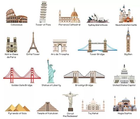 Famous World Landmarks, Famous Landmarks Around The World, Landmarks Of The World, Star Room, Famous Structures, Room Activities, World Landmarks, Gcse Art Sketchbook, Miniature Models