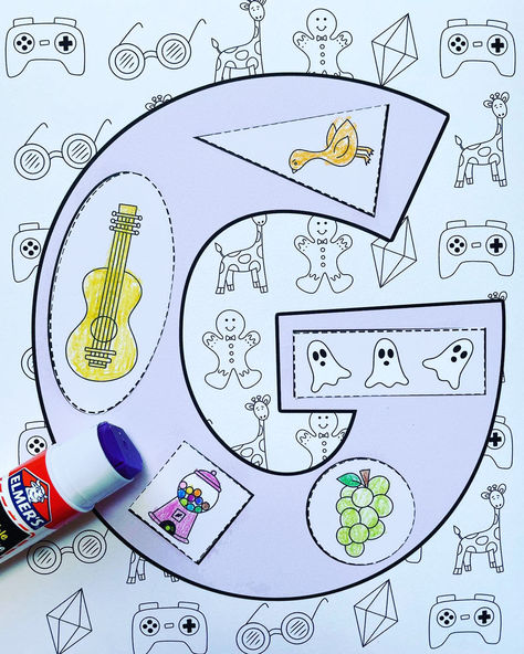 Build your cut and paste skills with this free letter G activity for Preschool!  Letter G Craft | Letter G Activities for Preschool | Alphabet Activities for Preschool Letter G Halloween Crafts, Letter Gg Activities Preschool, Letter G Crafts For Preschool, G Preschool Activities, G Activities For Preschool, Letter G Activity, Letter G Crafts For Preschoolers, Letter G Activities For Preschool, Preschool Letter G