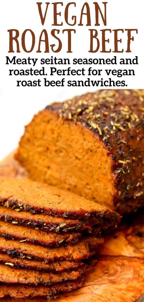 Vegan Roast Beef, Holiday Loaf, Vegan Meat Recipe, Vegetarian Roast, Seitan Recipes, Vegan Beef, Beef Sandwiches, Roast Beef Sandwiches, Vegan Fish