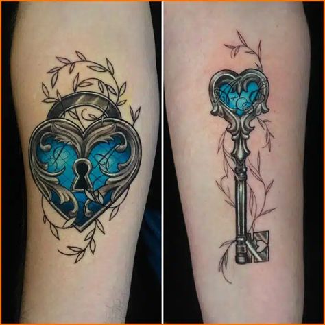 Lock And Key Matching Tattoos, Lock Key Tattoo Couple, Key And Lock Tattoo Couple, Key And Locket Tattoo, Lock And Key Couple Tattoo Husband Wife, Heart Lock Tattoo For Women, Lock And Key Tattoo Couple, Lock And Key Tattoos, Key And Lock Tattoo