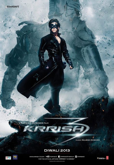 New Poster: Hrithik Roshan's upcoming superhero sci-fi, Krrish 3 #Bollywood #Krrish3 #Movies Releasing Diwali 2013. Krrish Movie, Krrish 3, Vivek Oberoi, Look Wallpaper, Bollywood Posters, Movie Posters Design, 3 Movie, Marvel Entertainment, Movie Wallpapers