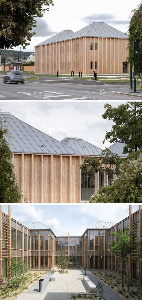 Hospital Architecture, Exhibition Building, Timber Roof, Rising Above, Sport Hall, Hospital Design, Indoor Swimming Pools, Industrial Buildings, Health Center