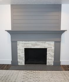 DIY Fireplace Makeover Fireplace Mantel Prime And Paint 1 (7) How To Redo A Fireplace Mantel, Grey Fireplace Mantel, Grey And White Fireplace, Fireplace Painting Ideas, Grey Painted Fireplace, Fireplace Refacing, Fireplace Updates, Inside Fireplace, Fireplace Remodel Diy