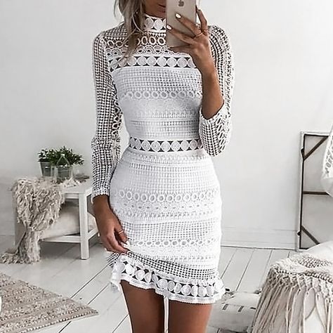 White lace dress short