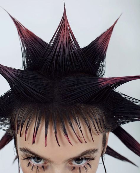 Liberty Spikes, Spiky Hair, Spiked Hair, Punk Hair, Long Black Hair, Hair Reference, Hair Inspo Color, Aesthetic Hair, Hairstyles Haircuts