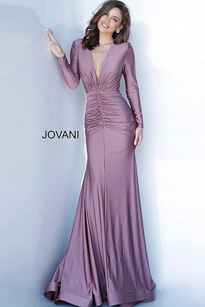 Mauve Gown, Long Sleeve Mermaid Dress, Jovani Gown, Bodycon Evening Dress, Mother Of Groom Dresses, Jovani Dresses, Bride Groom Dress, Bodice Dress, Winter Formal