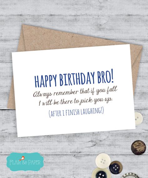 Brother Birthday Card Funny Brother Card Greeting por FlairandPaper Birthday Card Boyfriend, I Miss You Card, Boyfriend Card, Card Boyfriend, Birthday Cards For Brother, Awkward Funny, Cards For Boyfriend, Brother Birthday, Miss You Cards