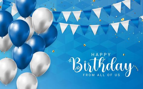 Happy Birthday congratulations banner design with Confetti, Balloons and Glossy Glitter Ribbon for Party Holiday Background. Vector Illustration Birthday Flex Banner, Birthday Invitation Background, Birthday Background Design, Happy Birthday Balloon Banner, Congratulations Banner, Birthday Banner Background, Birthday Party Background, Happy Birthday Wishes Photos, Happy Birthday Design