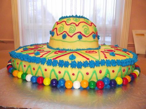 Mexico Cake, Sombrero Cake, Taco Twosday, Sunshine Birthday Parties, Fiesta Cake, Mexican Birthday, Fiesta Theme Party, Mexican Party Theme, Taco Party