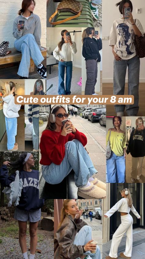 #university lecture 8 am #outfit #ootd #ideas that are cute but comfy; quick and easy to wear but look like a lot of effort #comfort College Outfits Class, College Outfits Comfy, Comfy Fall Outfits, University Outfit, Ootd Ideas, College Outfits, Comfy Outfits, Fashion Inspo Outfits, Fall Outfits