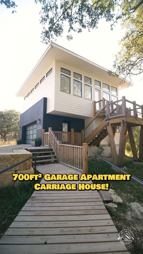 700-sqft garage apartment! 🏡 #carriagehouse #smallhouse #smallhome #tinyhouse #ADU | Dream Big Live Tiny Co. | Lyle Workman · Together Alone Above Garage Apartment, Big Bear Cabin, Sustainable House, A Studio Apartment, Bear Cabin, Cabin Tiny House, Buy Land, Shed To Tiny House, Shipping Container House Plans