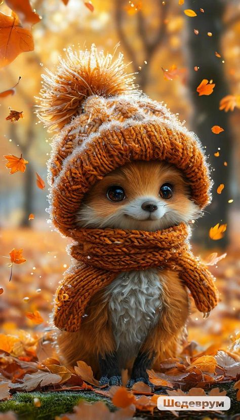 Cute Forest Animals, Autumn Animals, Woodland Animal Art, Good Night Beautiful, Cutee Animals, Cute Animal Illustration, Baby Animals Pictures, Beautiful Art Pictures, Cute Animals Images