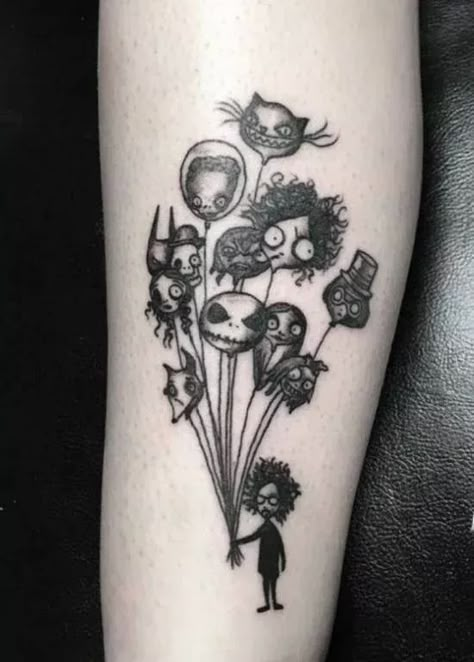 The characters of Tim Burton are some of the favorite themes for Halloween. Although we know it will take longer to finish Tim Burton’s characters’ tattoo, we just want to have them all.

#SpookyChicTattoos
#GhoulishGlamInk
#EerieElegance
#HauteHaunts
#SultrySpiritTattoos
#WitchyFeminineFlair
#FeminineFrights
#GothicGoddessInk
#CreepyCuteTattoos
#BewitchingBeautyInk Shades Of Burgundy Hair, Collage Tattoo, Cute Halloween Tattoos, Halloween Tattoo Ideas, Tim Burton Tattoo, Burgundy Hair Color, Spider Web Tattoo, Balloon Tattoo, Pumpkin Tattoo