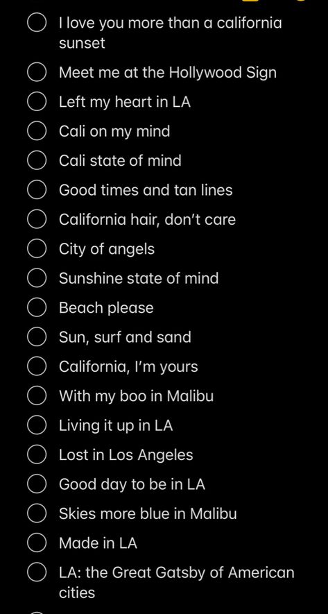 Cute Insta Locations Tags, Vegas Story Ideas, Cali Instagram Captions, La Instagram Stories, Hollywood Captions Instagram, La Captions Instagram, Cali Captions, Las Vegas Instagram Captions, California Captions Instagram