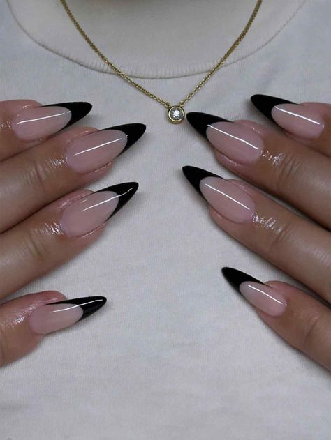 79 Stunning Ombre Nails Designs For Every Skin Tone In 2024: From Chic Almond To Glam Coffin 25 Black Prom Nails, Ombre Nail Design, Blue Prom Nails, Black French Nails, Black Almond Nails, Prom Nails Red, Long Almond Nails, Black Stiletto Nails, Black Acrylic Nails